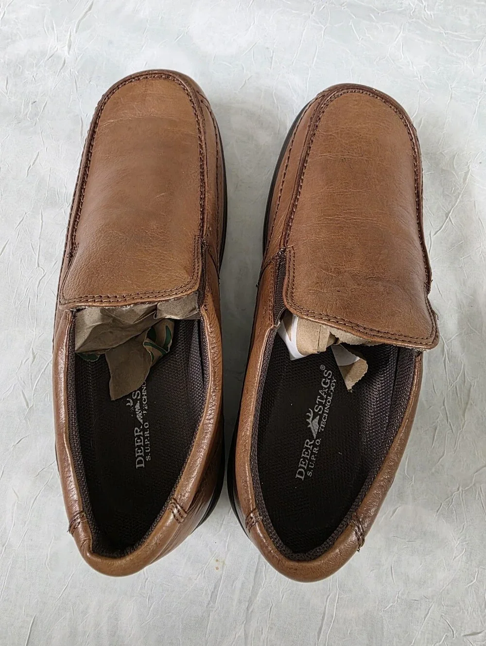 Deer Stags Mens Tan Brown Slip on Loafer Casual Shoes Size 8.5  Footwear
